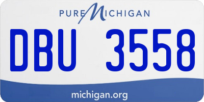 MI license plate DBU3558