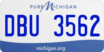 MI license plate DBU3562