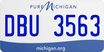 MI license plate DBU3563