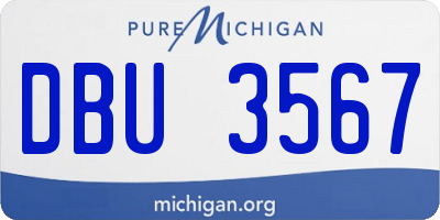 MI license plate DBU3567