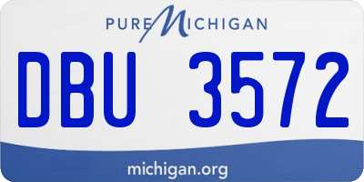MI license plate DBU3572