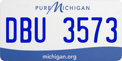 MI license plate DBU3573