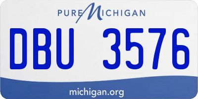 MI license plate DBU3576