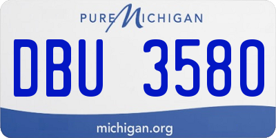 MI license plate DBU3580