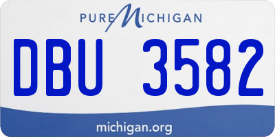 MI license plate DBU3582