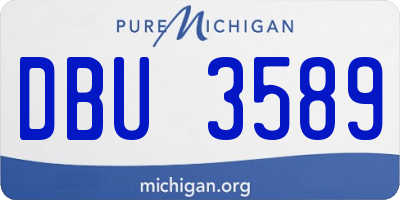 MI license plate DBU3589