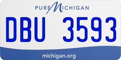 MI license plate DBU3593