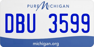 MI license plate DBU3599