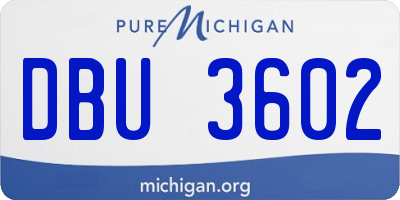 MI license plate DBU3602