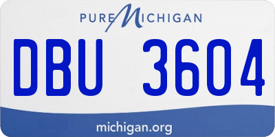 MI license plate DBU3604