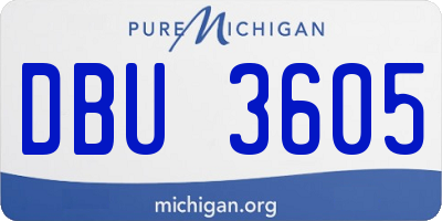 MI license plate DBU3605