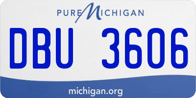 MI license plate DBU3606