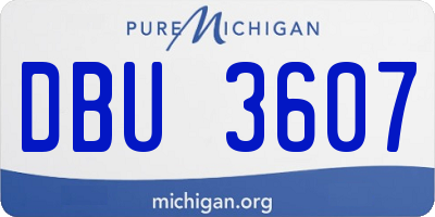 MI license plate DBU3607