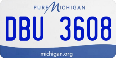 MI license plate DBU3608