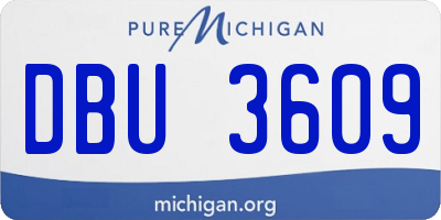 MI license plate DBU3609