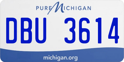 MI license plate DBU3614