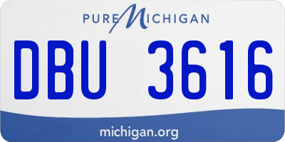 MI license plate DBU3616