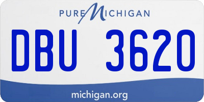 MI license plate DBU3620