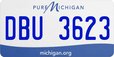 MI license plate DBU3623