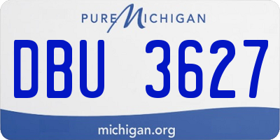 MI license plate DBU3627