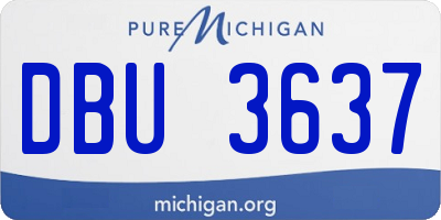 MI license plate DBU3637