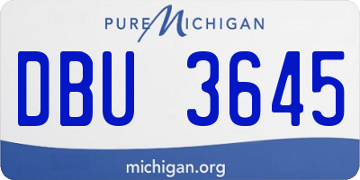 MI license plate DBU3645