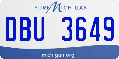 MI license plate DBU3649