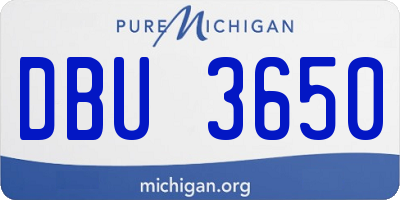 MI license plate DBU3650