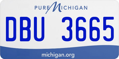 MI license plate DBU3665