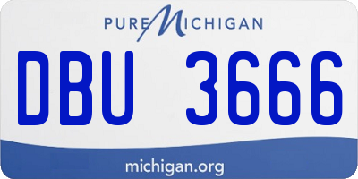 MI license plate DBU3666