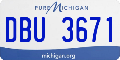 MI license plate DBU3671