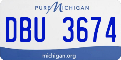 MI license plate DBU3674
