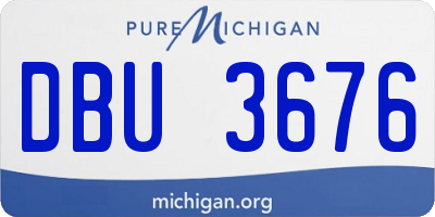 MI license plate DBU3676