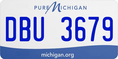 MI license plate DBU3679