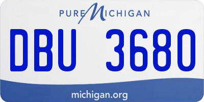 MI license plate DBU3680