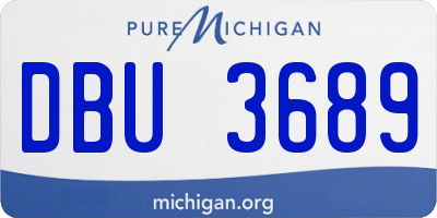 MI license plate DBU3689