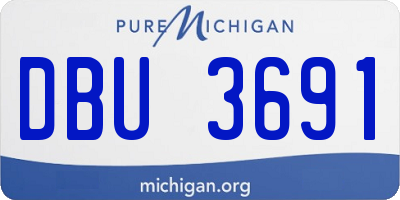 MI license plate DBU3691