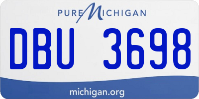 MI license plate DBU3698