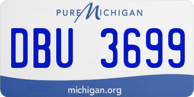 MI license plate DBU3699