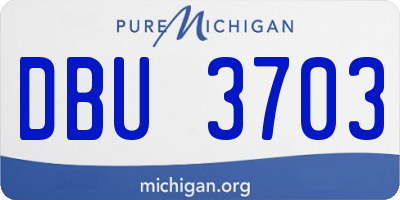 MI license plate DBU3703