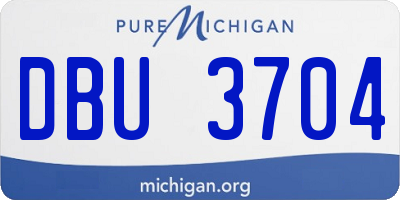 MI license plate DBU3704