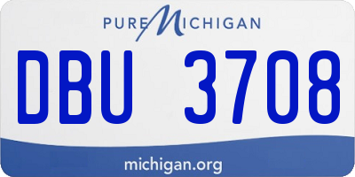 MI license plate DBU3708