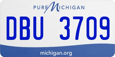 MI license plate DBU3709