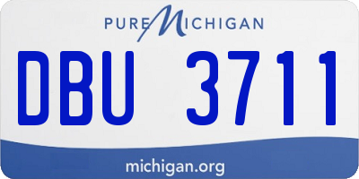 MI license plate DBU3711