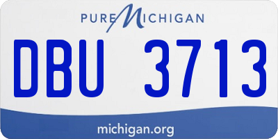 MI license plate DBU3713