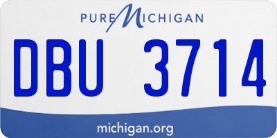 MI license plate DBU3714
