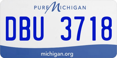 MI license plate DBU3718