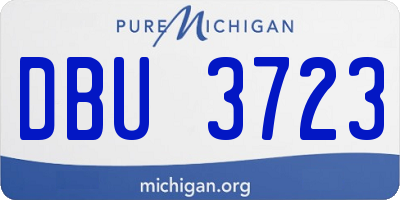 MI license plate DBU3723