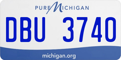 MI license plate DBU3740