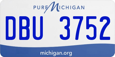 MI license plate DBU3752